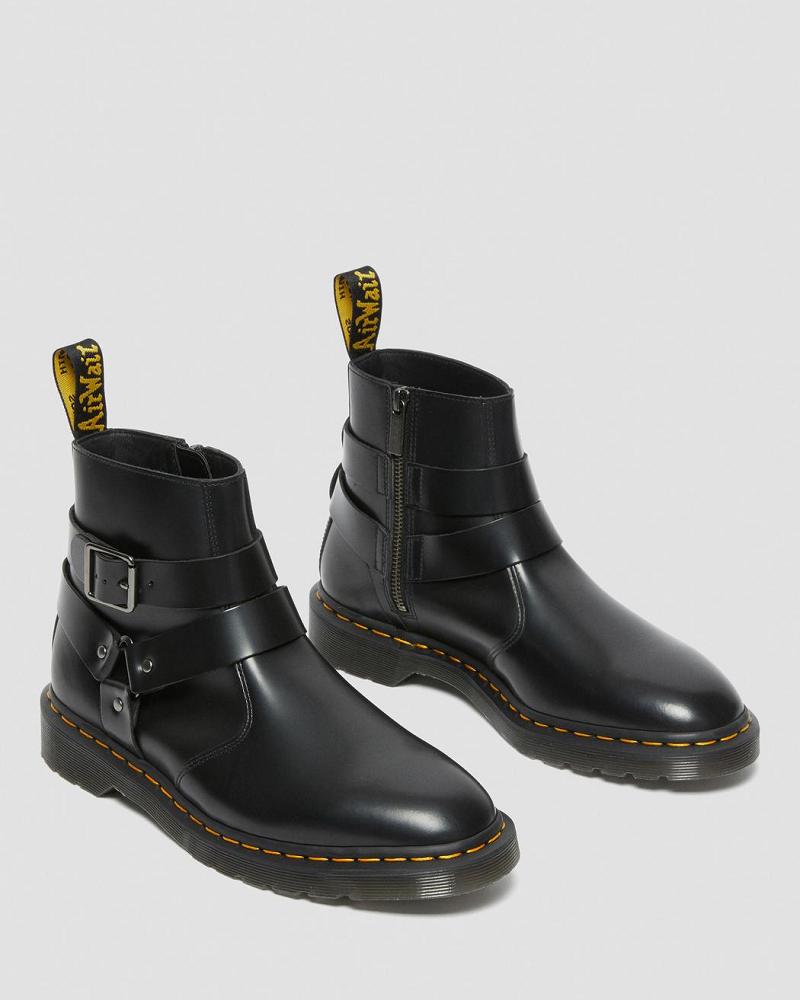 Women's Dr Martens Jaimes Leather Harness Ankle Boots Black | AU 60TCE